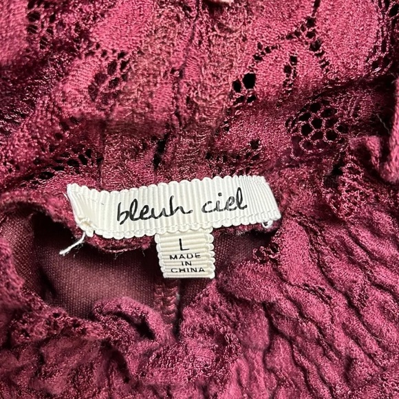Bleuh Ciel Lace Top Back Button Closure Size L - Picture 3 of 3